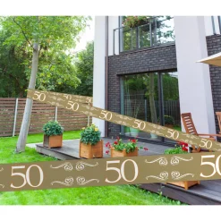 Absperrband Jubiläum 50, gold, 15 m