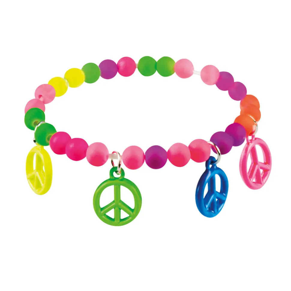 Armband Hippie, regenbogen, mit Peacezeichen