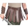 Armstulpen Gladiator, braun, Lederimitat, größenverstellbar