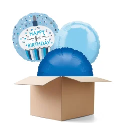 Ballongrüße 1st Birthday Cupcake Junge, 3 Ballons