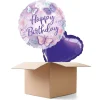 Ballongrüsse Butterfly Happy Birthday, 2 Ballons