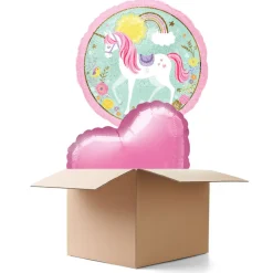 Ballongrüsse Glitzer Einhorn, 2 Ballons
