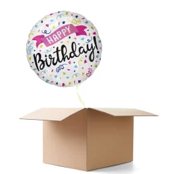 Ballongrüsse Happy Birthday Banner Konfetti, 1 Ballon