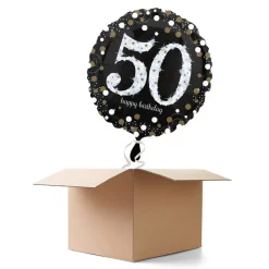 Ballongrüsse H-Birthday, Sparkling 50, 1 Ballon