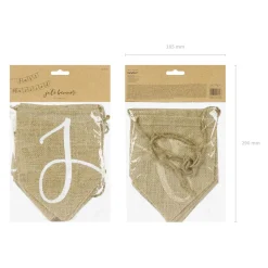 Banner / Girlande aus Stoff /Juteoptik Just Married – 23 × 185 cm
