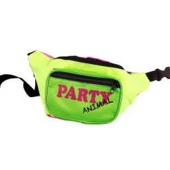 Bauchtasche 80er-Jahre Party Animal, neon-bunt, mit Reißverschluss