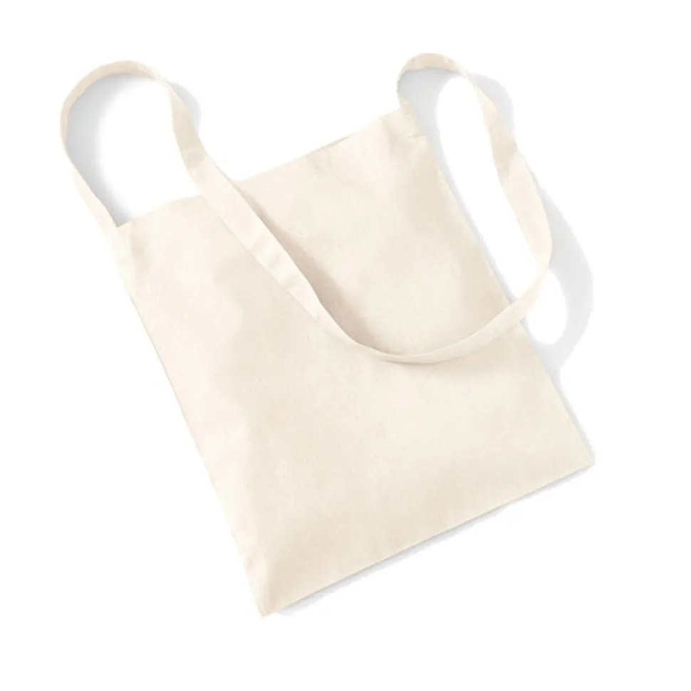 Baumwolltasche / Wurfbeutel 34x40 cm Schulterriemen Natur