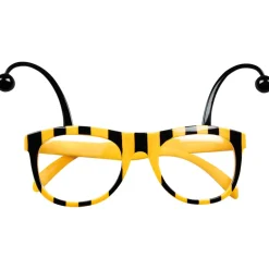 Brille Biene, gelb-schwarz, mit Fühlern