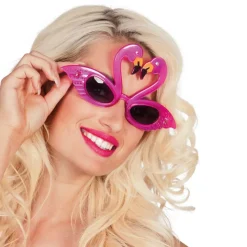 Brille Flamingo Herzen, rosa