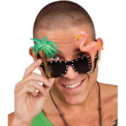 Brille Hawaii, Palme & Flamingo