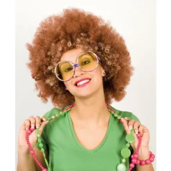 Brille Hippie, bunt mit gelben Gläsern