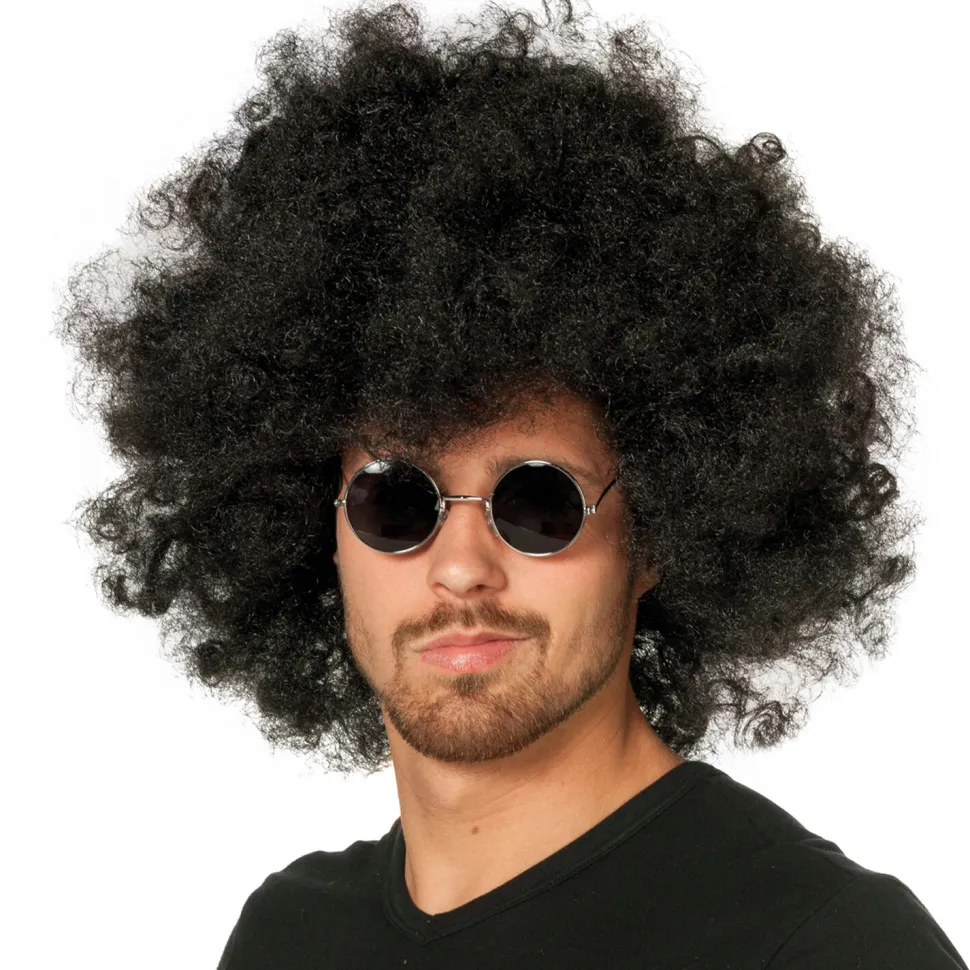 Brille Hippie, runde, schwarze Gläser aus Metall