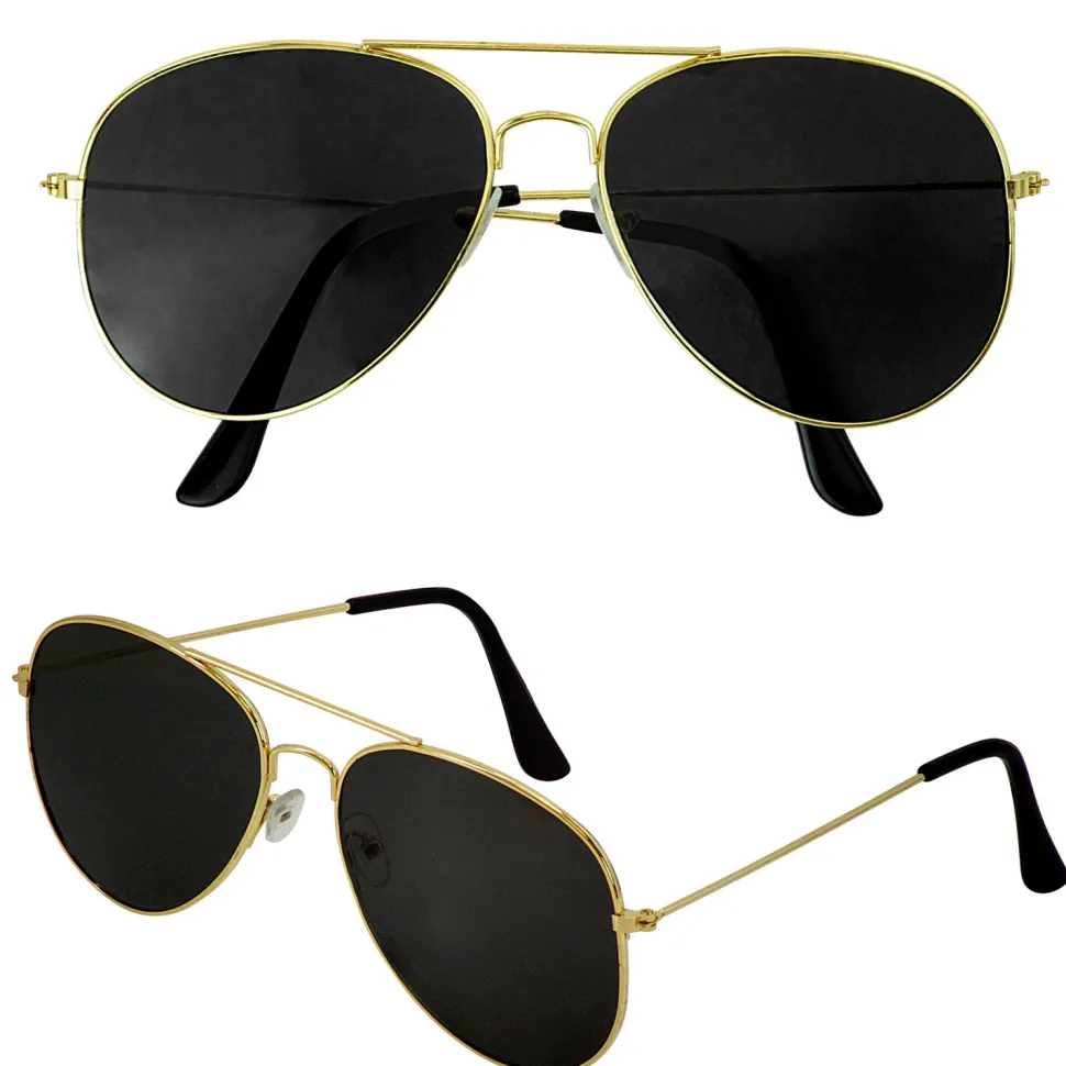 Brille Pilot, mit goldenem Rahmen