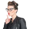 Brille Retro gepunktet, schwarz-weiß