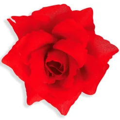 Brosche rote Rose, 10 cm