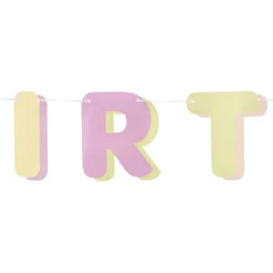 Buchstabengirlande Dreamy Pastels HAPPY BIRTHDAY aus Papier, 14 x 180 cm