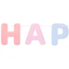 Buchstabengirlande Dreamy Pastels HAPPY BIRTHDAY aus Filz, 14 x 280 cm