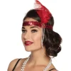 Charleston-Band Flapper, rot mit Federn