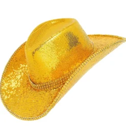Cowboyhut mit Pailletten, gold