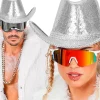 Cowboyhut mit Pailletten, silber