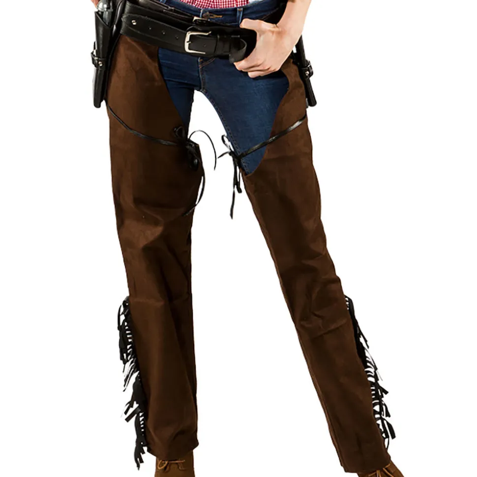 Damen-Chaps Wildlederoptik, braun, Gr. 36-38