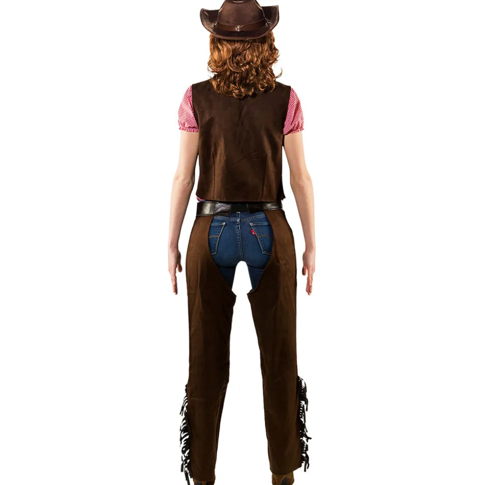 Damen-Chaps Wildlederoptik, braun, Gr. 36-38