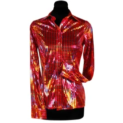 Damen-Kostüm Bluse Disco, rot, Gr. XS