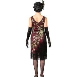 Damen-Kostüm Charlestonkleid Pfau mit Fransen Gr. S-M