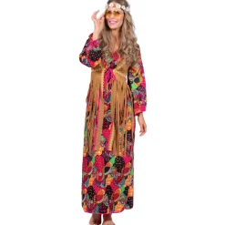 Damen-Kostüm Hippie Kleid bunt, Gr. 36