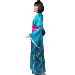 Damen-Kostüm Kimono mit Gürtel, türkis, Gr. S-M