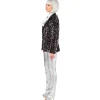 Damen-Kostüm Paillettenjacke bunt, Blazer mit zwei Taschen, Gr. 36