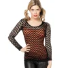 Damen-Netz-Shirt, schwarz, Einheitsgröße