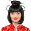 Damen-Perücke Geisha, schwarz