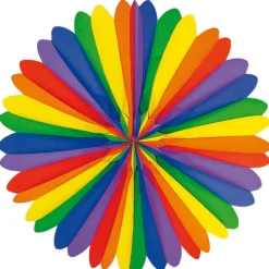 Deko-Fächer / Rosette, ca. Ø 60 cm, schwer entflammbar, Regenbogen