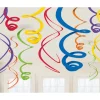 Deko Girlande Swirls Regenbogen, 12 Stück, 55cm