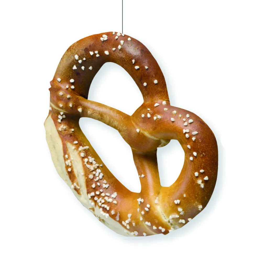 Deko-Hänger Riesen Brezel, 28 cm, Bayrische Dekoration, Bayrisches Fest, Blau-Weiß