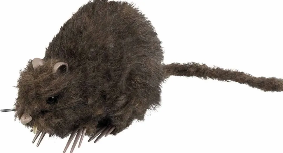 Deko Ratte, 15x8 cm, Felloptik