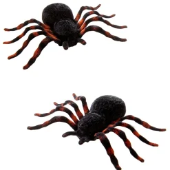Deko Spinnen, beflockte Taranteln, 10 cm, 2 Stück