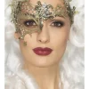 Deluxe, filigrane, halbe Metall-Augenmaske, Gold