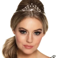 Diadem Königin mit Diamanten, silber