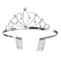 Diadem Königin mit Diamanten, silber