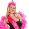 Diadem mit Marabou-Besatz, pink