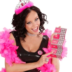 Diadem mit Marabou-Besatz, pink
