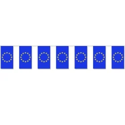 Fahnenkette Europa mit 14 Fahnen, je 12cm x 24cm, 4m, schwer entflammbar