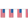 Fahnenkette USA mit 14 Fahnen, je 12cm x 24cm, 4m, schwer entflammbar