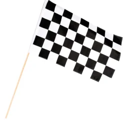 Fahne Racing am Stab, kariert, 30x45cm