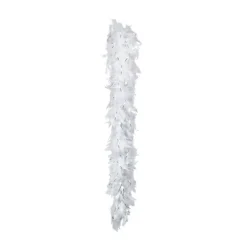 Federboa weiß mit Lametta in silber, 180 cm, 50 g