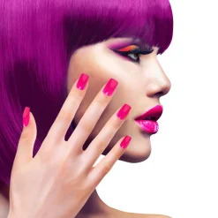 Fingernägel, neonpink, 12teilig, selbstklebend