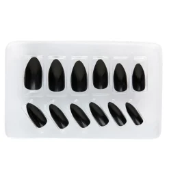 Fingernägel, schwarz, 12teilig, selbstklebend