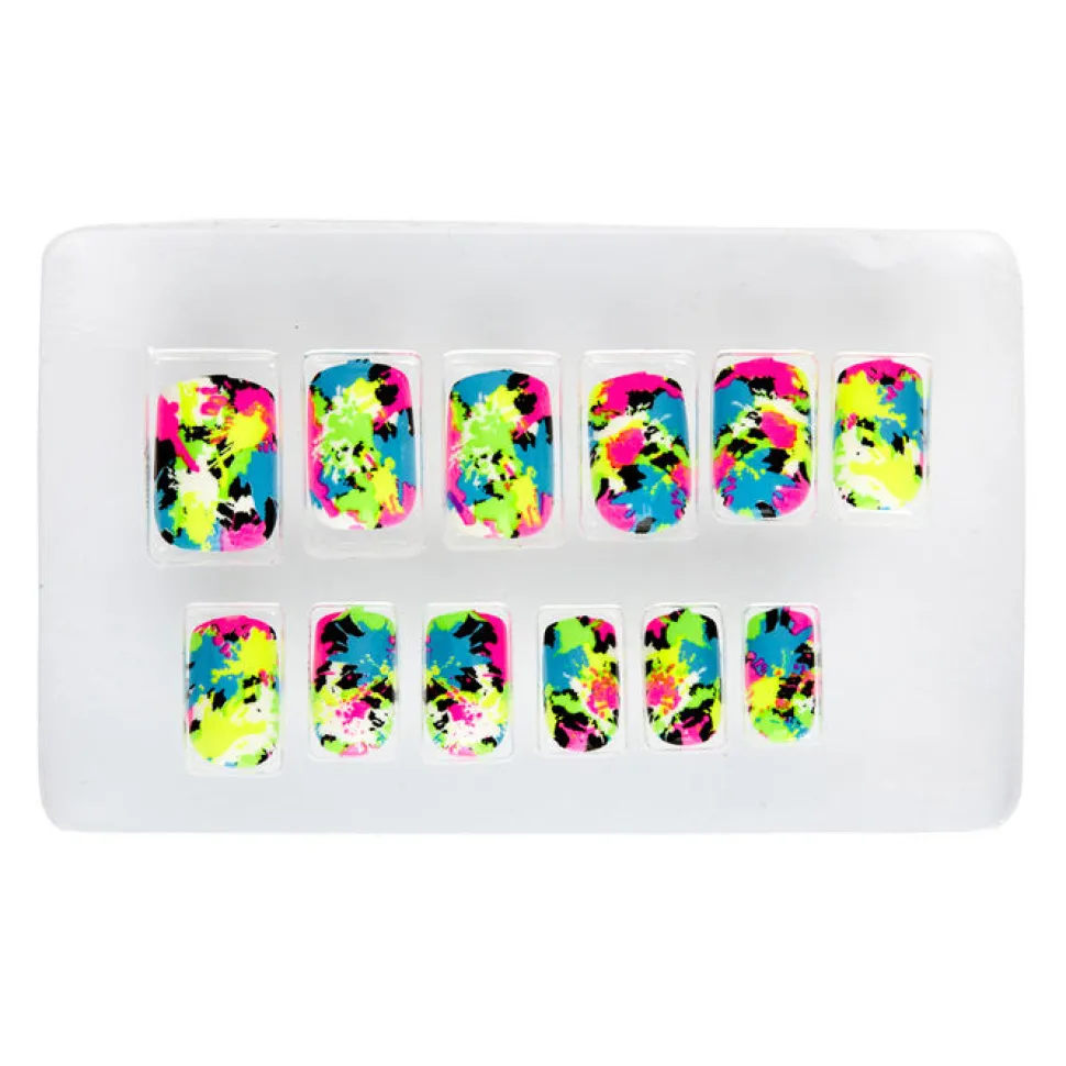 Fingernägel, 12teilig, selbstklebend, neonpatch